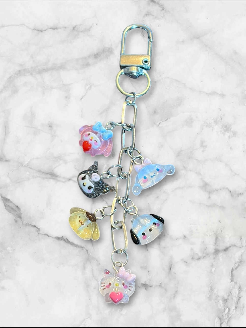 Silver Hello Kitty and Friends Bag Charm